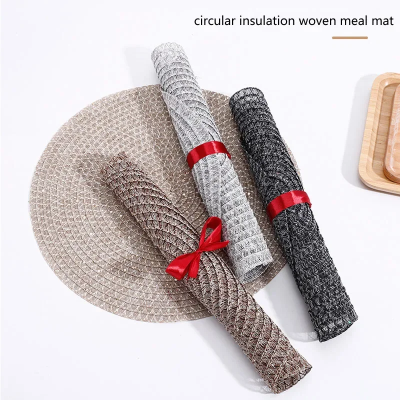 2 piece Pack Round Insulated Placemat, Diameter 14.96in/38 cm, PE Teslin Western Placemat, Braid fabric Insulated Placemat
2 piece Pack Round Insulated Placemat, Diameter 14.96in/38 cm, PE Teslin Western Placemat, Braid fabric Insulated Placemat