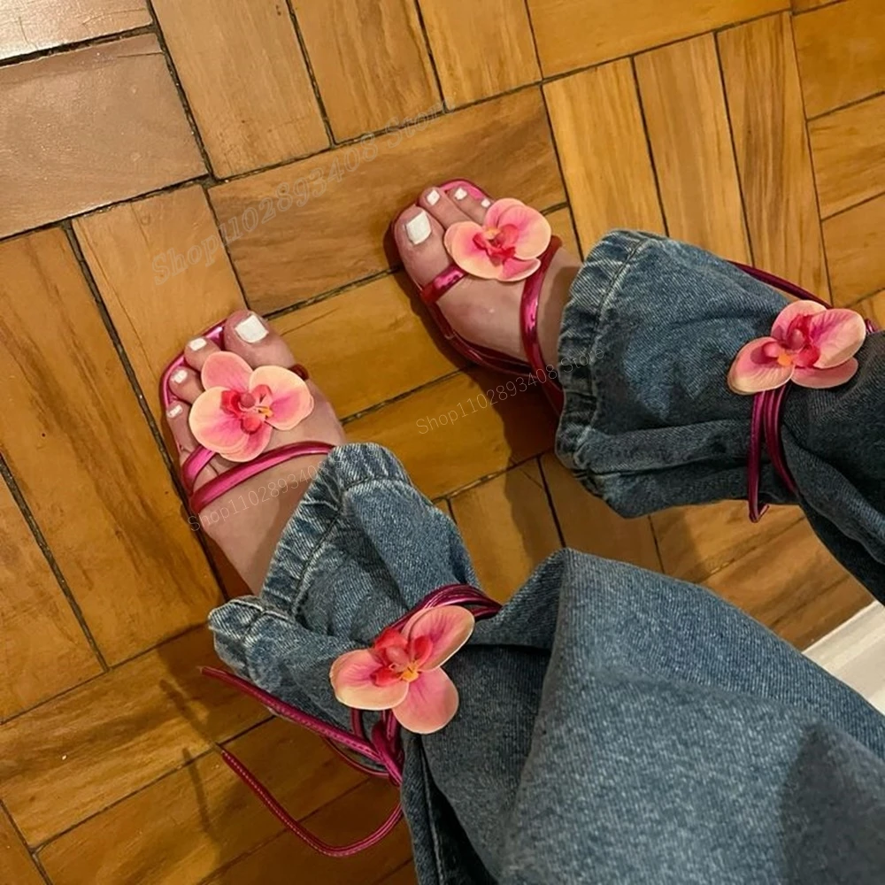 Pink Flower Design Strappy Sandals Square Toe Lace-up Stiletto High Heel Sexy New Women Shoes 2024 Summer Zapatos Para Mujere
Pink Flower Design Strappy Sandals Square Toe Lace-up Stiletto High Heel Sexy New Women Shoes 2024 Summer Zapatos Para Mujere