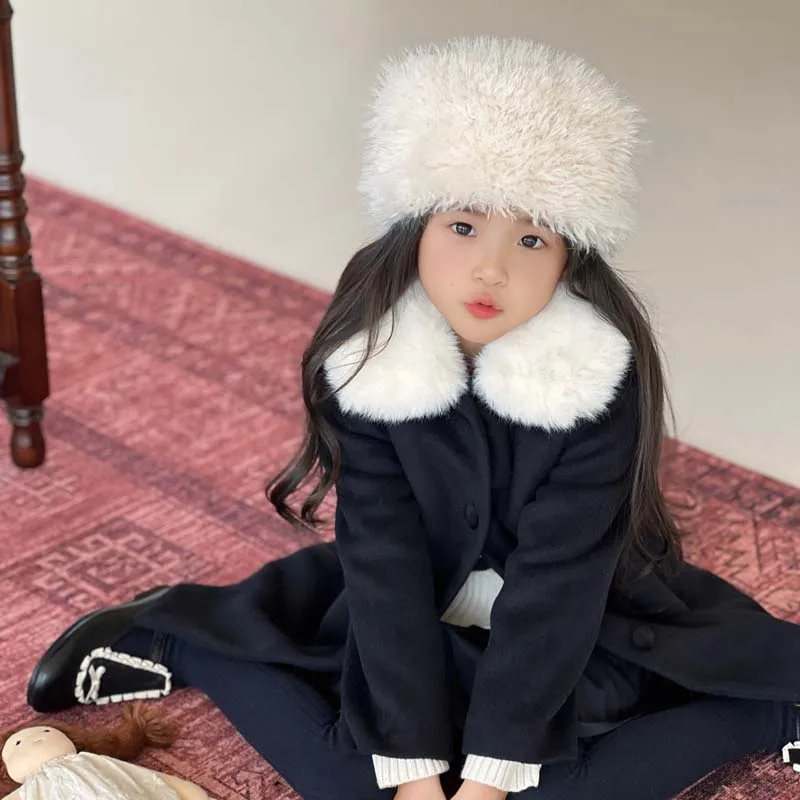 In Stock 2025 Autumn British-style Baby Girls Wool Overcoat with White Fur Collar Winter Warm Wool Coat Kids Boutique Clothes
In Stock 2025 Autumn British-style Baby Girls Wool Overcoat with White Fur Collar Winter Warm Wool Coat Kids Boutique Clothes