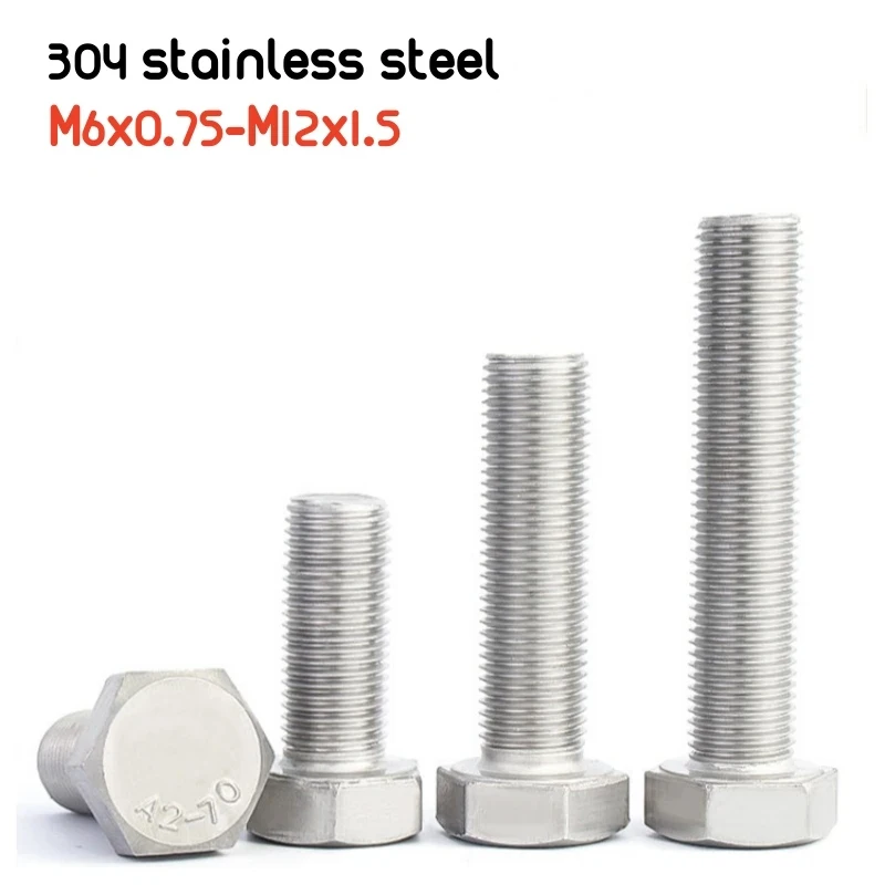 M6x0.75 M8x1.0 M10x1.0 M10x1.25 M12x1.0 M12x1.25 M12x1.5 Full Thread Hexagon Head Screws 304 Stainless Steel
M6x0.75 M8x1.0 M10x1.0 M10x1.25 M12x1.0 M12x1.25 M12x1.5 Full Thread Hexagon Head Screws 304 Stainless Steel