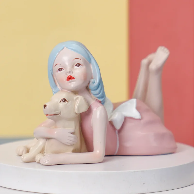 Creative home decorations for Nordic girls holding dogs, resin small ornaments for girls' room decoration, gift ornaments
Creative home decorations for Nordic girls holding dogs, resin small ornaments for girls' room decoration, gift ornaments
