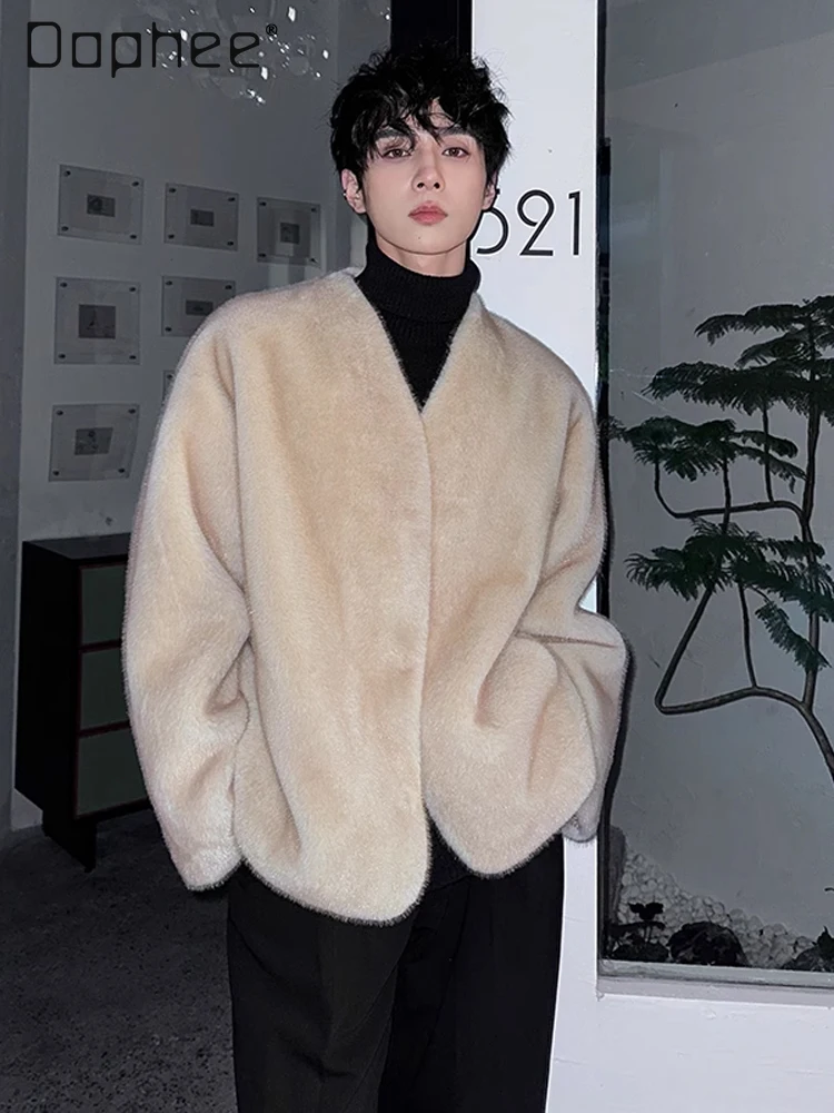 2025 Autumn Winter New Hot Sale Korean Style Men's Light Luxury Fur Beige Gray Black V-neck Loose Casual Soft Coat
2025 Autumn Winter New Hot Sale Korean Style Men's Light Luxury Fur Beige Gray Black V-neck Loose Casual Soft Coat