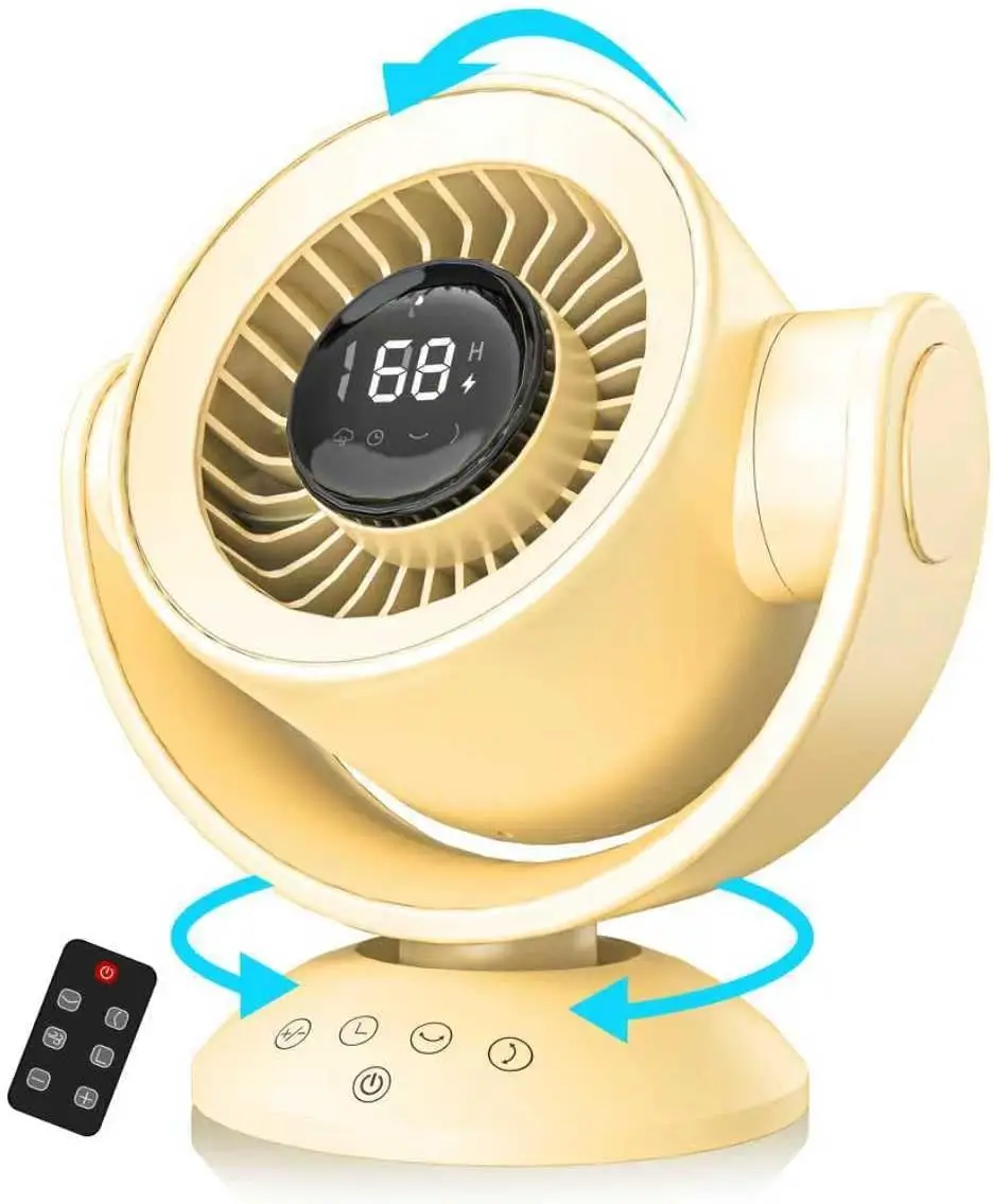 Desk Fan,100 Adjustable Speeds, Auto 120° Oscillation, 10H Timer, Ultra-Quiet for Bedroom/Office (Yellow)
Desk Fan,100 Adjustable Speeds, Auto 120° Oscillation, 10H Timer, Ultra-Quiet for Bedroom/Office (Yellow)