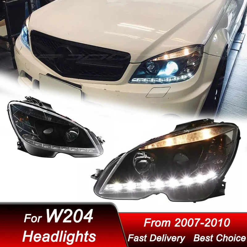 Поп-автомобильные фары для Mercedes-Benz C Class W204 2007-2010, новый стиль, полностью светодиодные автомобильные фары в сборе, аксессуары для линз проектора
Поп-автомобильные фары для Mercedes-Benz C Class W204 2007-2010, новый стиль, полностью светодиодные автомобильные фары в сборе, аксессуары для линз проектора