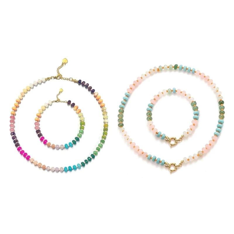 Unique Natural Stone Beadwork Necklace and Bracelet Color Gemstones Bead Accessories Stylish Party Jewelry
Unique Natural Stone Beadwork Necklace and Bracelet Color Gemstones Bead Accessories Stylish Party Jewelry
