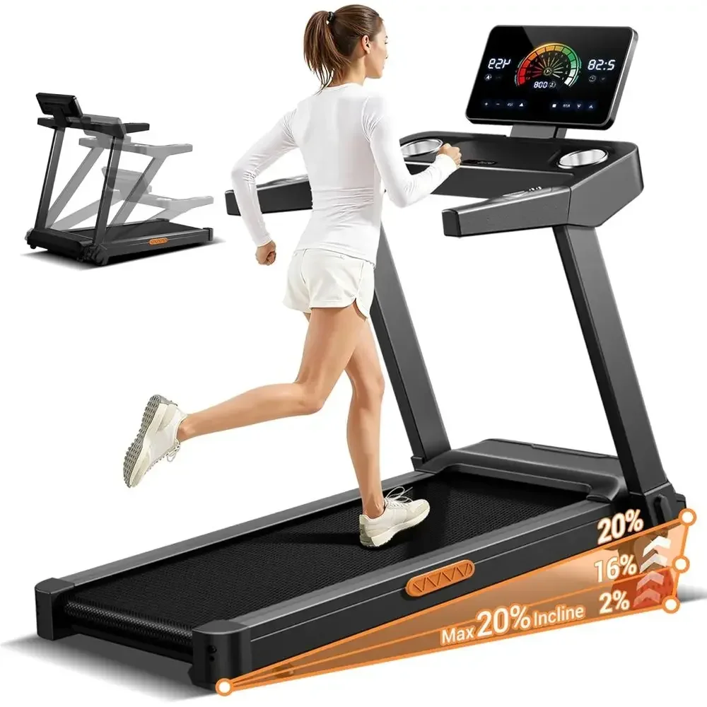 20% Incline Treadmills or Home, oldable Treadmill with Handles, 3.5HP Quiet BrushlMotor, 400LB acity & 8.7MPH Max Speed & Intuit
20% Incline Treadmills or Home, oldable Treadmill with Handles, 3.5HP Quiet BrushlMotor, 400LB acity & 8.7MPH Max Speed & Intuit