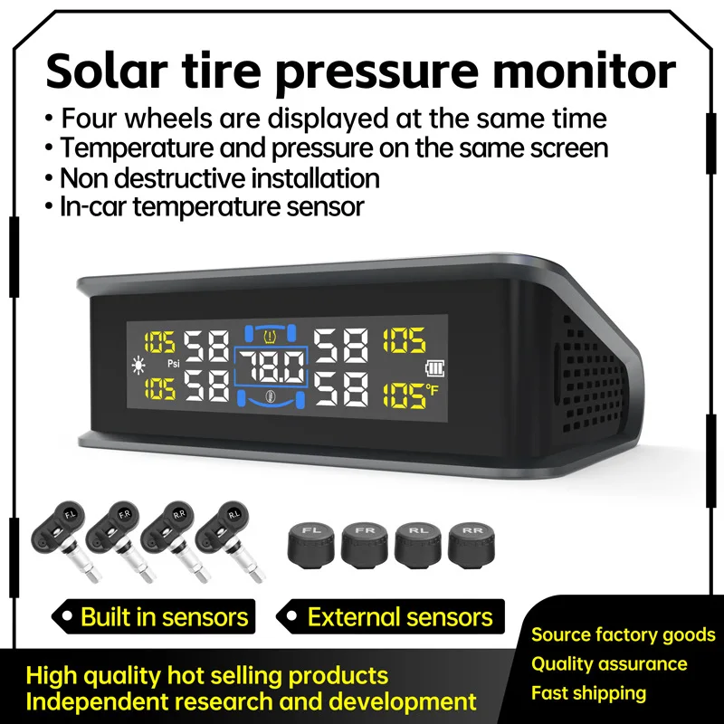 Tire Pressure Monitoring System Wireless Solar TPMS,Real-time Display Temperature Pressure In-vehicle temperature detection
Tire Pressure Monitoring System Wireless Solar TPMS,Real-time Display Temperature Pressure In-vehicle temperature detection