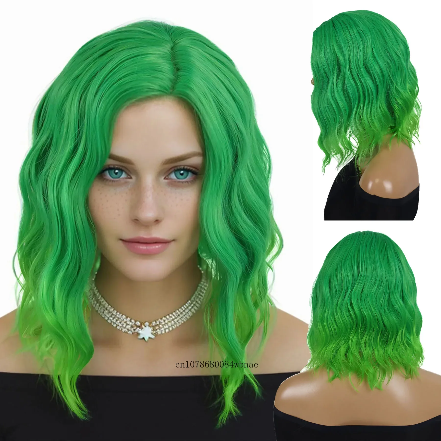 Synthetic Hair Green Wigs for Women Short Curly Wavy Wig with Side Part Bangs Heat Resistant Girls Party Halloween Cosplay Wig
Synthetic Hair Green Wigs for Women Short Curly Wavy Wig with Side Part Bangs Heat Resistant Girls Party Halloween Cosplay Wig