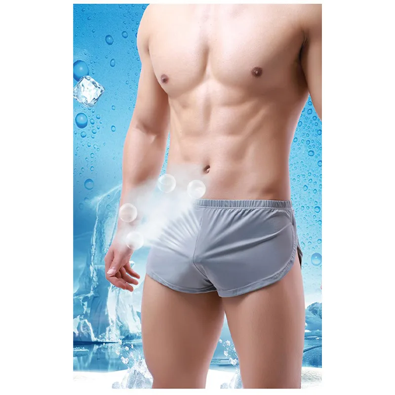 Men Sexy Split Side Arrow Pants Quick-dry Ice Silk Boxershorts Breathable Low-rise Athletic Lounge Shorts For Running Gym Daily
Men Sexy Split Side Arrow Pants Quick-dry Ice Silk Boxershorts Breathable Low-rise Athletic Lounge Shorts For Running Gym Daily