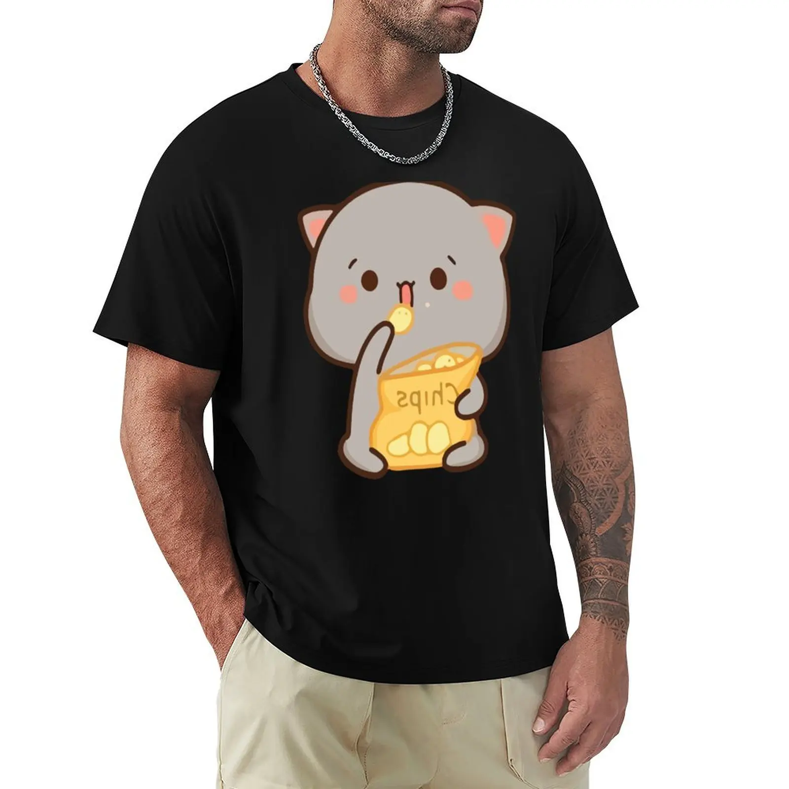 Mochi Mochi Peach Cat with Chips Long T-Shirt Retro Style Print Casual Top
Mochi Mochi Peach Cat with Chips Long T-Shirt Retro Style Print Casual Top