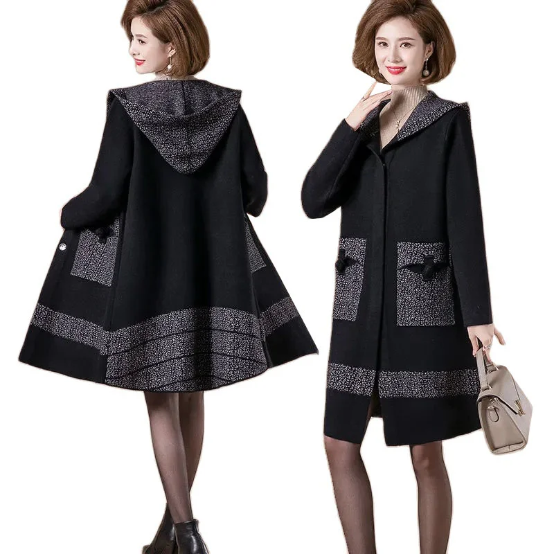 Nice Pop Autumn Winter Women Woolen Coat Fashion Hooded Knitted Jacket Women Middle-aged High Quality Wool Jackets Outerwear
Nice Pop Autumn Winter Women Woolen Coat Fashion Hooded Knitted Jacket Women Middle-aged High Quality Wool Jackets Outerwear