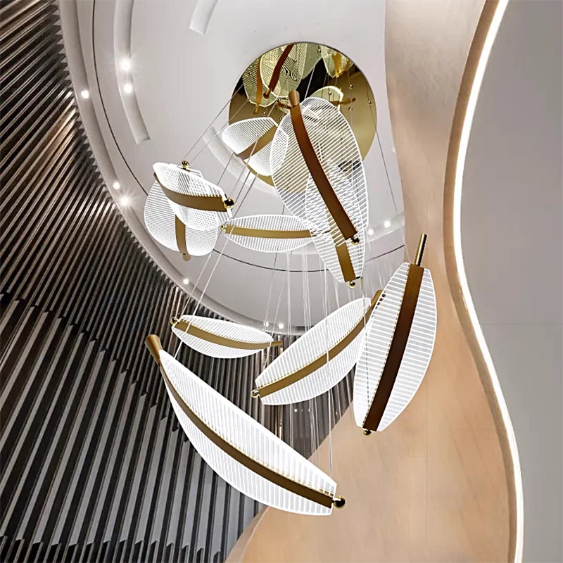 Staircase Leave Chandeliers LED Pendant Lights Hotel Hall Lobby Shop Hanging Lamps For Home Living Room Acrylic Indoor Lusters
Staircase Leave Chandeliers LED Pendant Lights Hotel Hall Lobby Shop Hanging Lamps For Home Living Room Acrylic Indoor Lusters