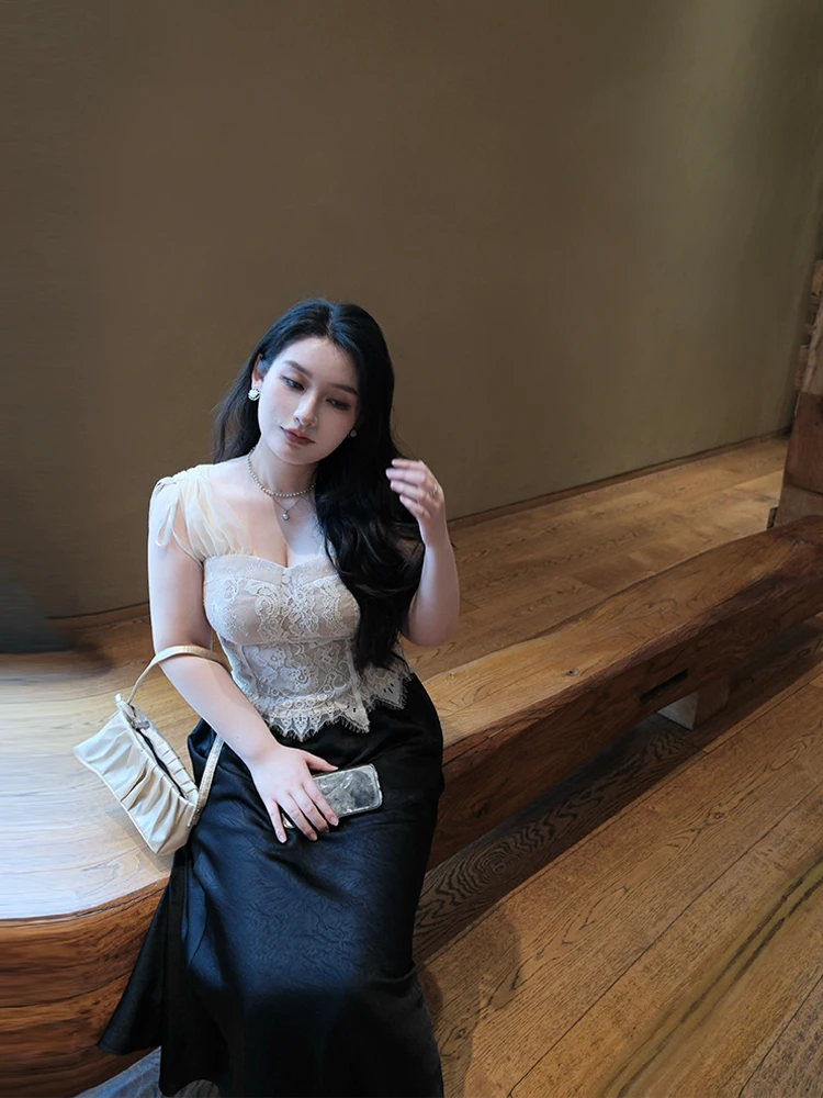 plus Size Women's Lace Crop Top Inner Wear Outer Wear Sweet Style Loose Fit mid Waist Summer Polyester A-Line Skirt
plus Size Women's Lace Crop Top Inner Wear Outer Wear Sweet Style Loose Fit mid Waist Summer Polyester A-Line Skirt