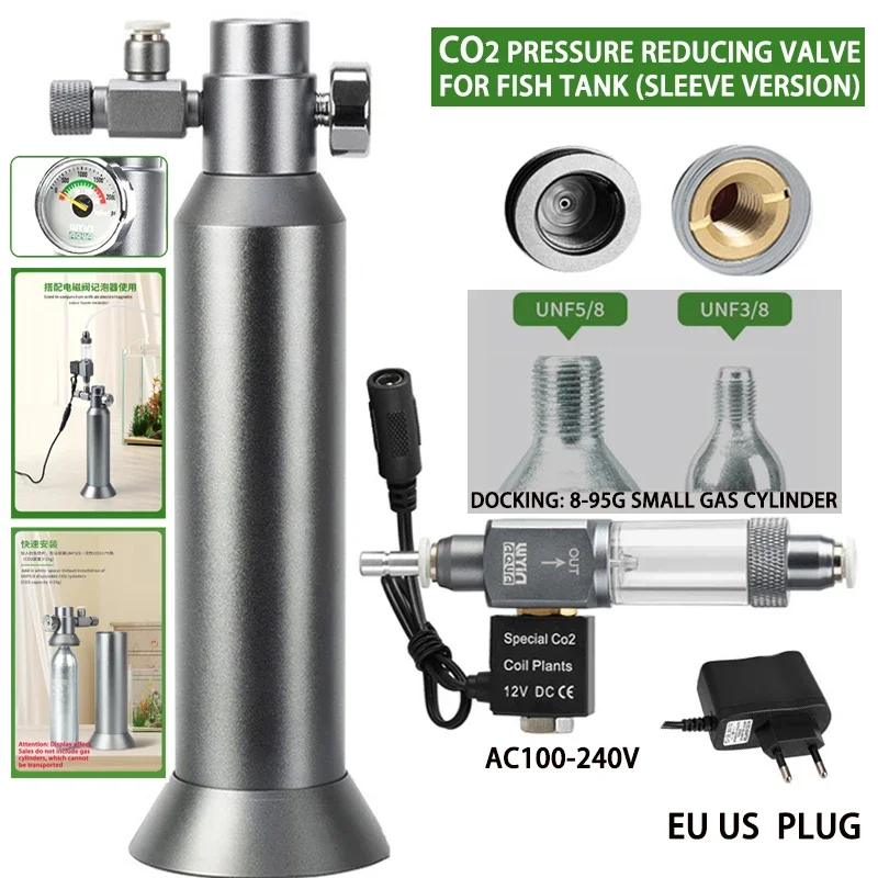 Aquarium DIY CO2 Regulator Quick Plug Solenoid Valve Bubble Meter Metal Sleeve Base Fish Tank CO2 Pressure Reducing Valve Set
Aquarium DIY CO2 Regulator Quick Plug Solenoid Valve Bubble Meter Metal Sleeve Base Fish Tank CO2 Pressure Reducing Valve Set