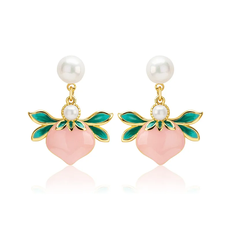 National Tide Style Spring Summer Light Luxury Sweet Cute Age Reduction Girl Drip Oil Pink Peach Stud Earrings for Women Fairy
National Tide Style Spring Summer Light Luxury Sweet Cute Age Reduction Girl Drip Oil Pink Peach Stud Earrings for Women Fairy