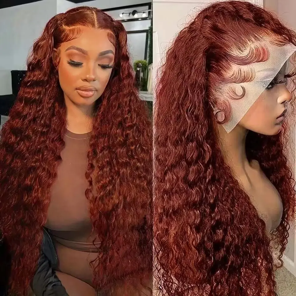 Reddish Brown Lace Front Human Hair Wigs Dark Red Brown Deep Wave Lace Front Wig 13x4 13x6 HD Lace Frontal Wig On Sale Clearance
Reddish Brown Lace Front Human Hair Wigs Dark Red Brown Deep Wave Lace Front Wig 13x4 13x6 HD Lace Frontal Wig On Sale Clearance