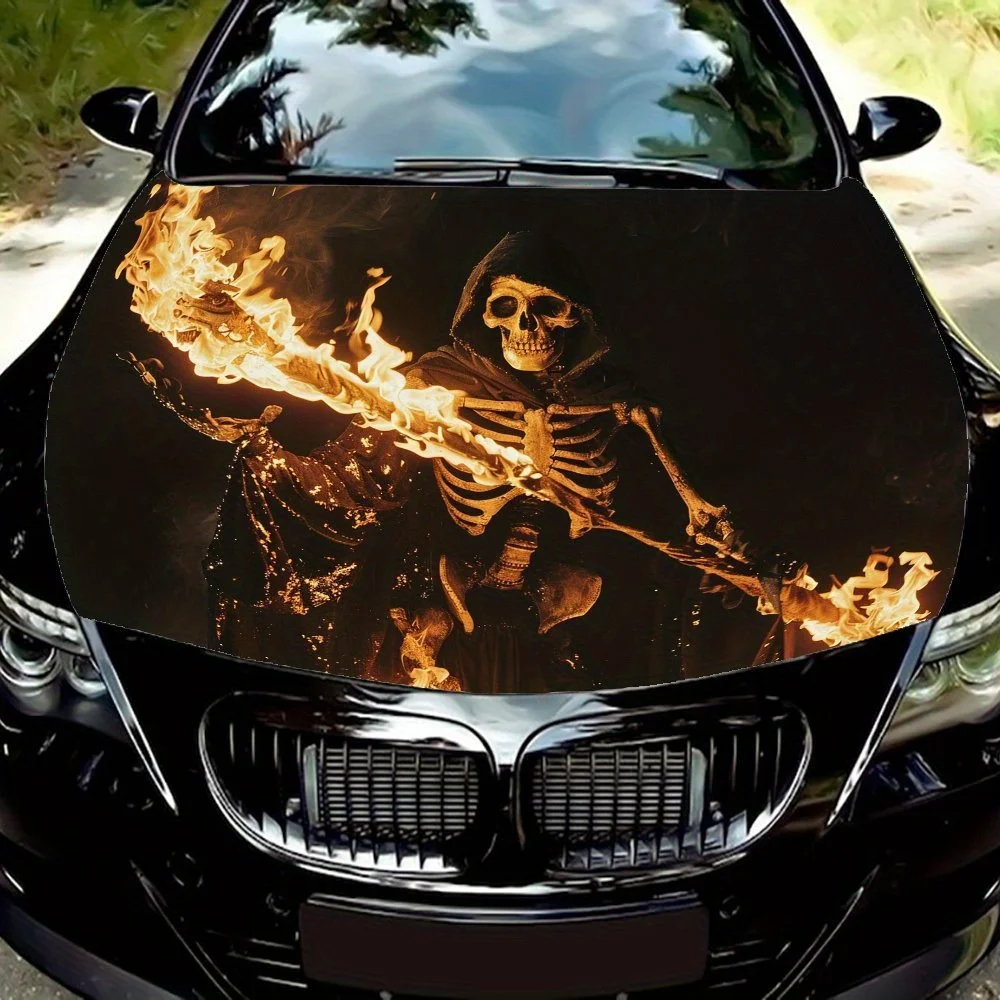 Виниловые обертывания с рисунком капота «Blaze Skull», теплоизоляция, защита от солнца, высокая прозрачность, устойчивость к царапинам и износу, легко
Виниловые обертывания с рисунком капота «Blaze Skull», теплоизоляция, защита от солнца, высокая прозрачность, устойчивость к царапинам и износу, легко