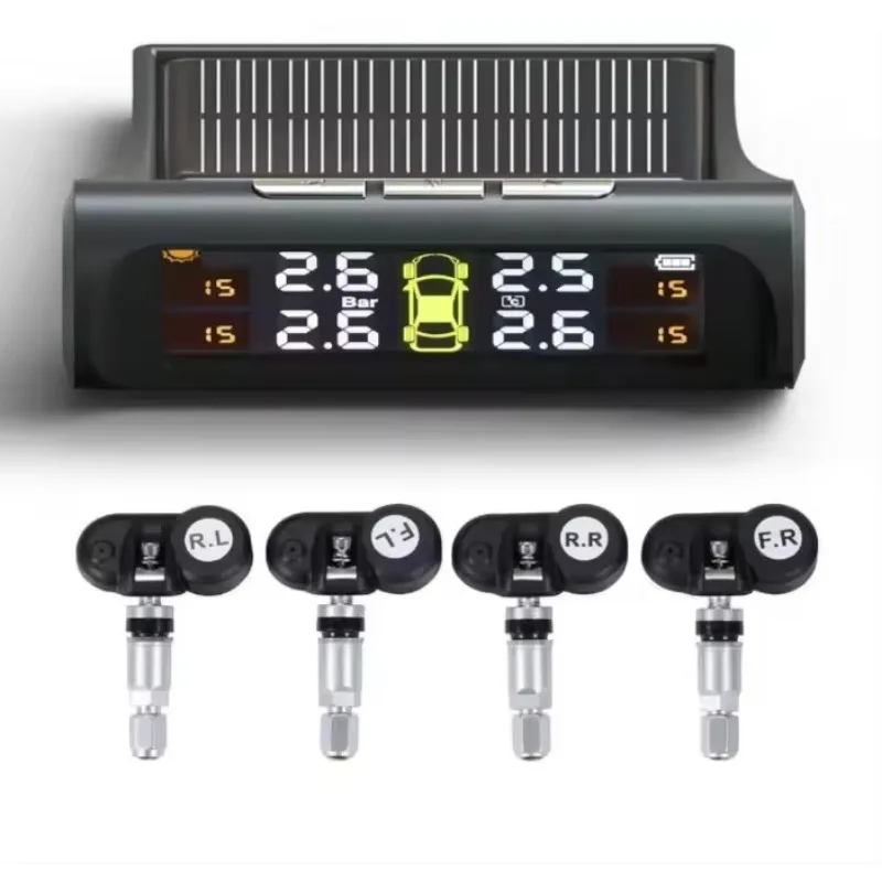4 Sensor Tires Tire TPMS S2 Solar Power Pressure Monitoring System Universal Wireless Internal External Sensors Monitor 4 Tires
4 Sensor Tires Tire TPMS S2 Solar Power Pressure Monitoring System Universal Wireless Internal External Sensors Monitor 4 Tires