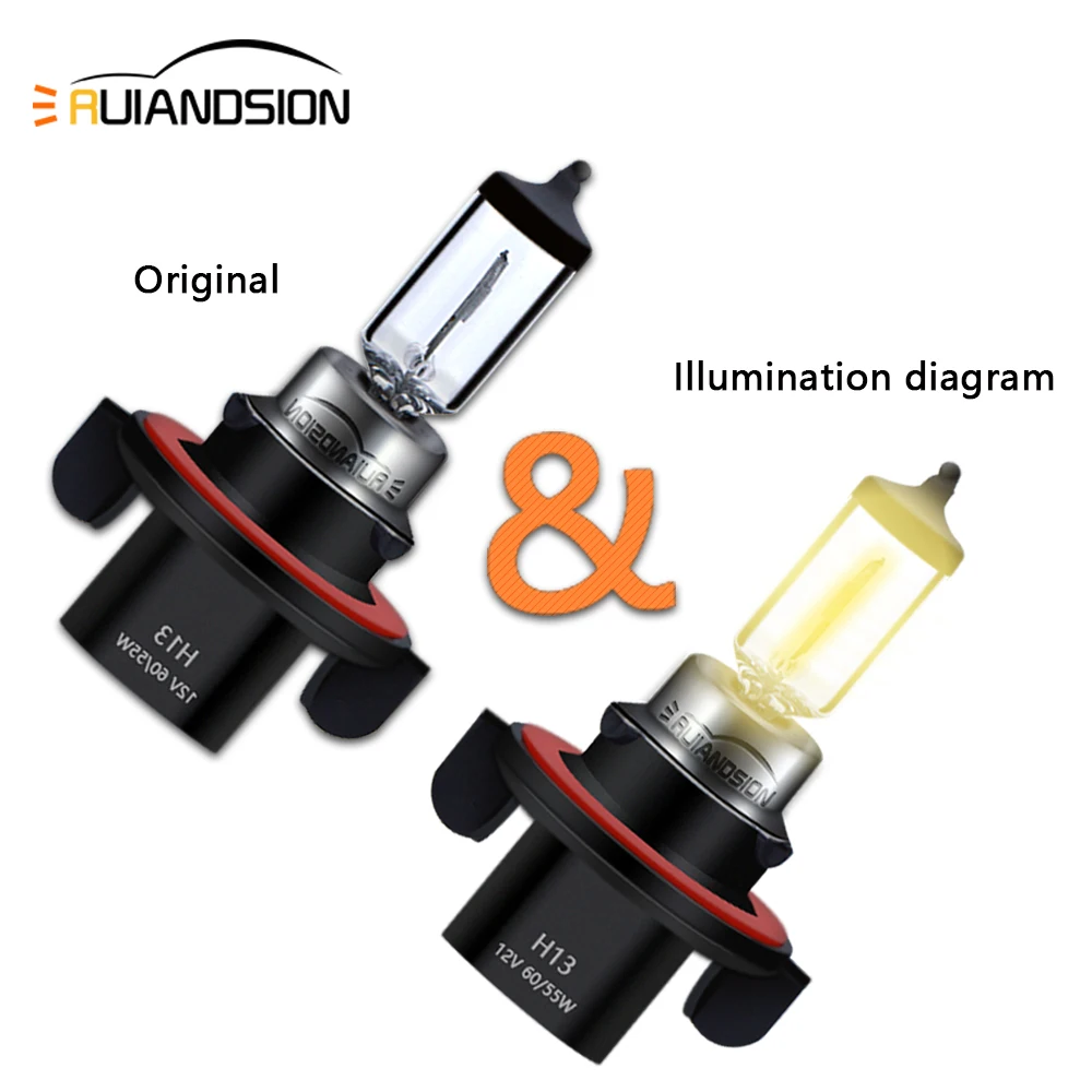 RUIANDSION H13 Halogen Bulb 9008 Halogen Bulb Car Headlight Bulb Clear Warm White High Beam Direct Replacement Lamp 12V 55W
RUIANDSION H13 Halogen Bulb 9008 Halogen Bulb Car Headlight Bulb Clear Warm White High Beam Direct Replacement Lamp 12V 55W
