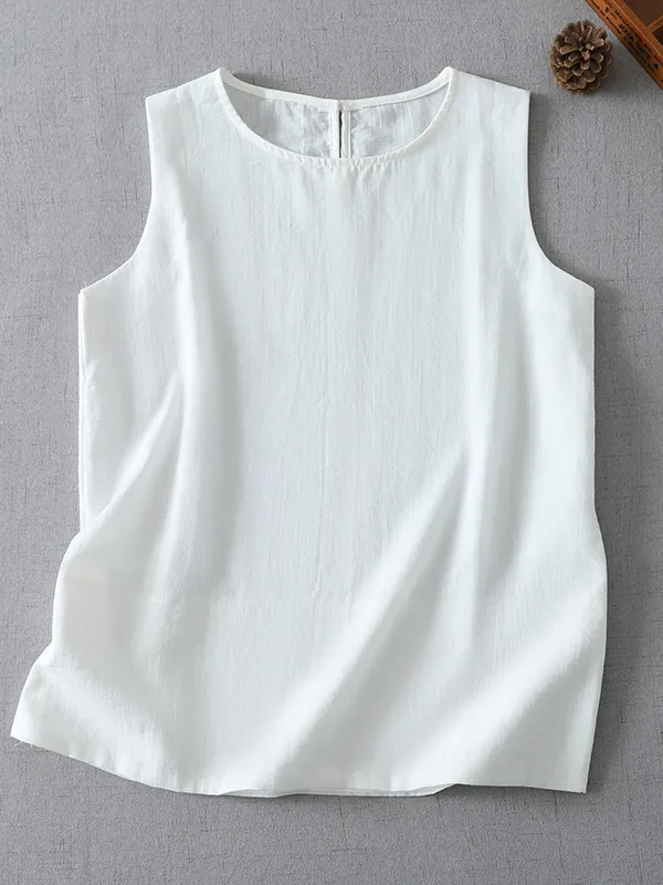 Loose Casual Style Women's Sleeveless Vest Summer Fashion Artistic Versatile Top round Neck Regular Length Basic Fit Shirt
Loose Casual Style Women's Sleeveless Vest Summer Fashion Artistic Versatile Top round Neck Regular Length Basic Fit Shirt