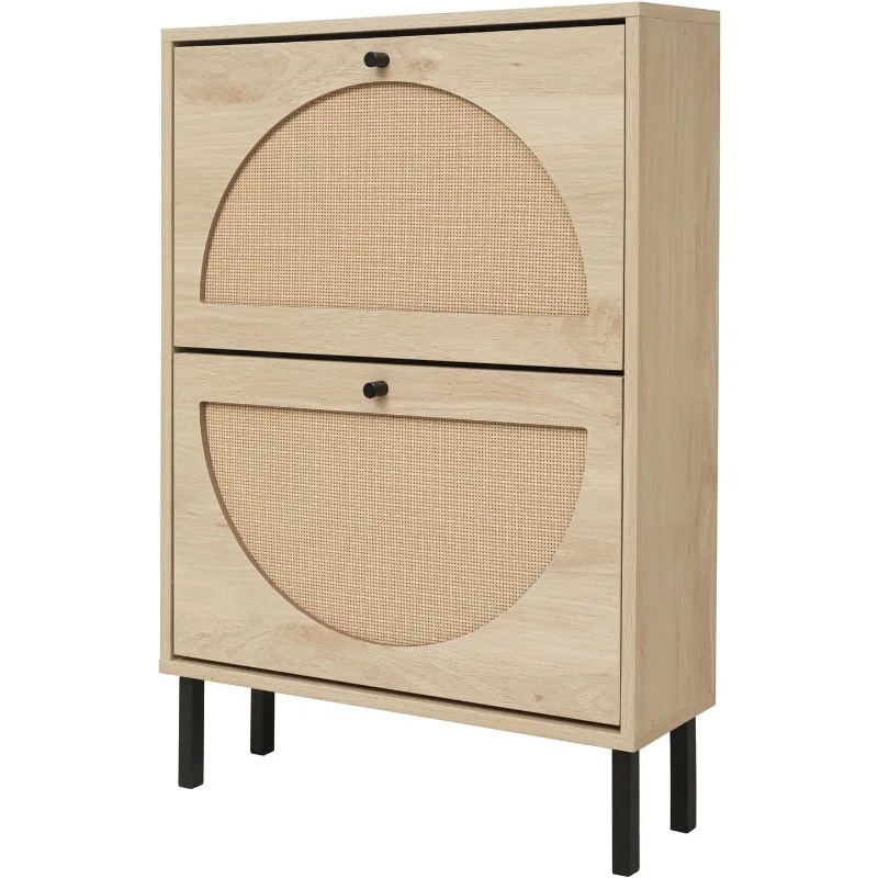 Rattan Shoe Cabinet with 2 Flip Drawers, Modern 2-Tier Shoe Rack Storage Cabinet for Heels, Slippers, Free Standing Shoe
Rattan Shoe Cabinet with 2 Flip Drawers, Modern 2-Tier Shoe Rack Storage Cabinet for Heels, Slippers, Free Standing Shoe