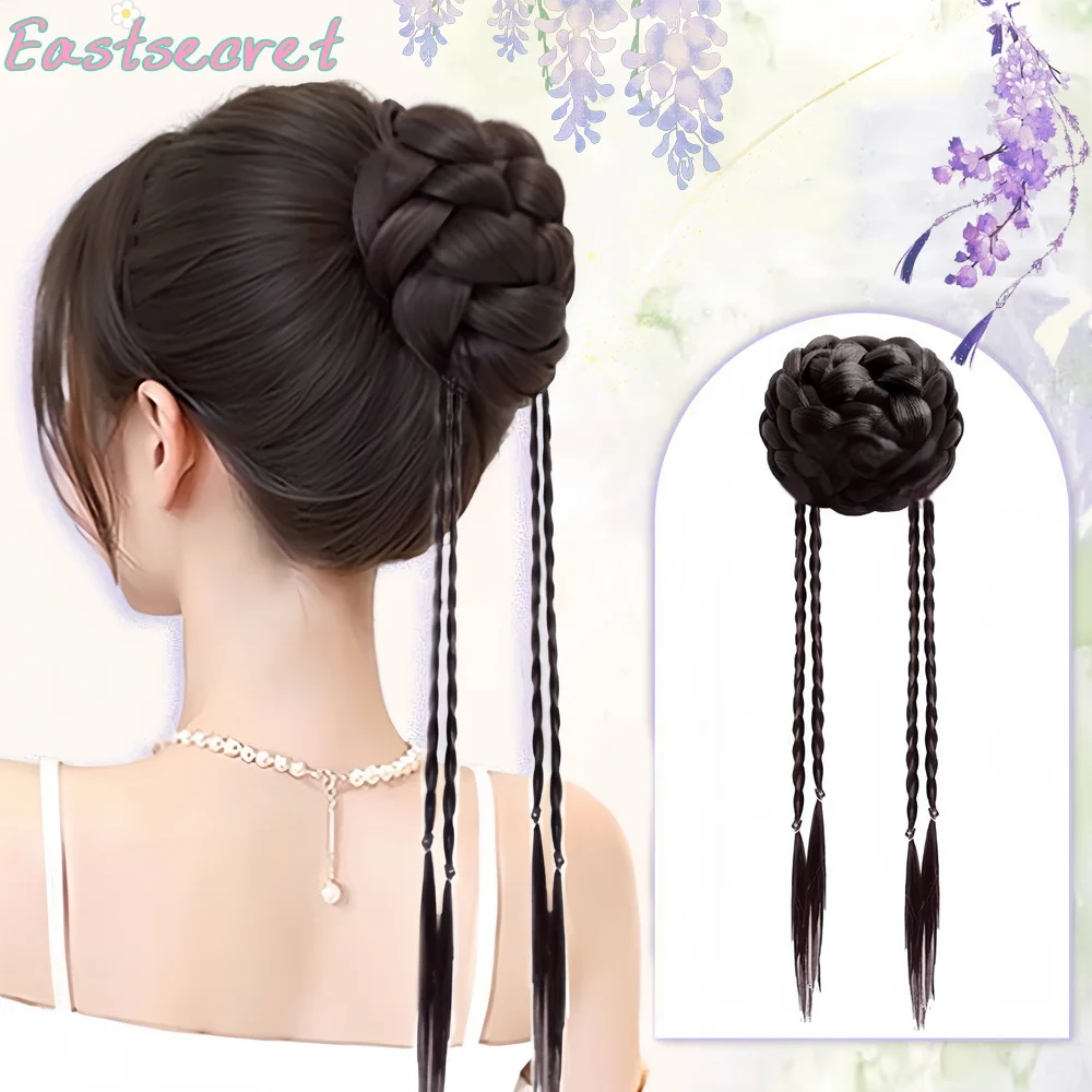New Chinese style meatball head Synthetic wig for women with high top flower bud head coiled hair texture braided hair ponytail
New Chinese style meatball head Synthetic wig for women with high top flower bud head coiled hair texture braided hair ponytail