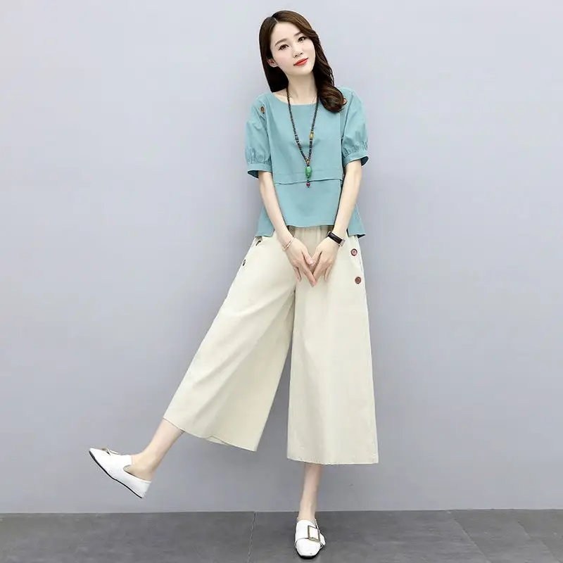 2026 Summer Women Linen Cotton Wide Leg Pants Set Casual Two Piece Outfit Retro Chic Slim Fit Trousers Suit
2026 Summer Women Linen Cotton Wide Leg Pants Set Casual Two Piece Outfit Retro Chic Slim Fit Trousers Suit