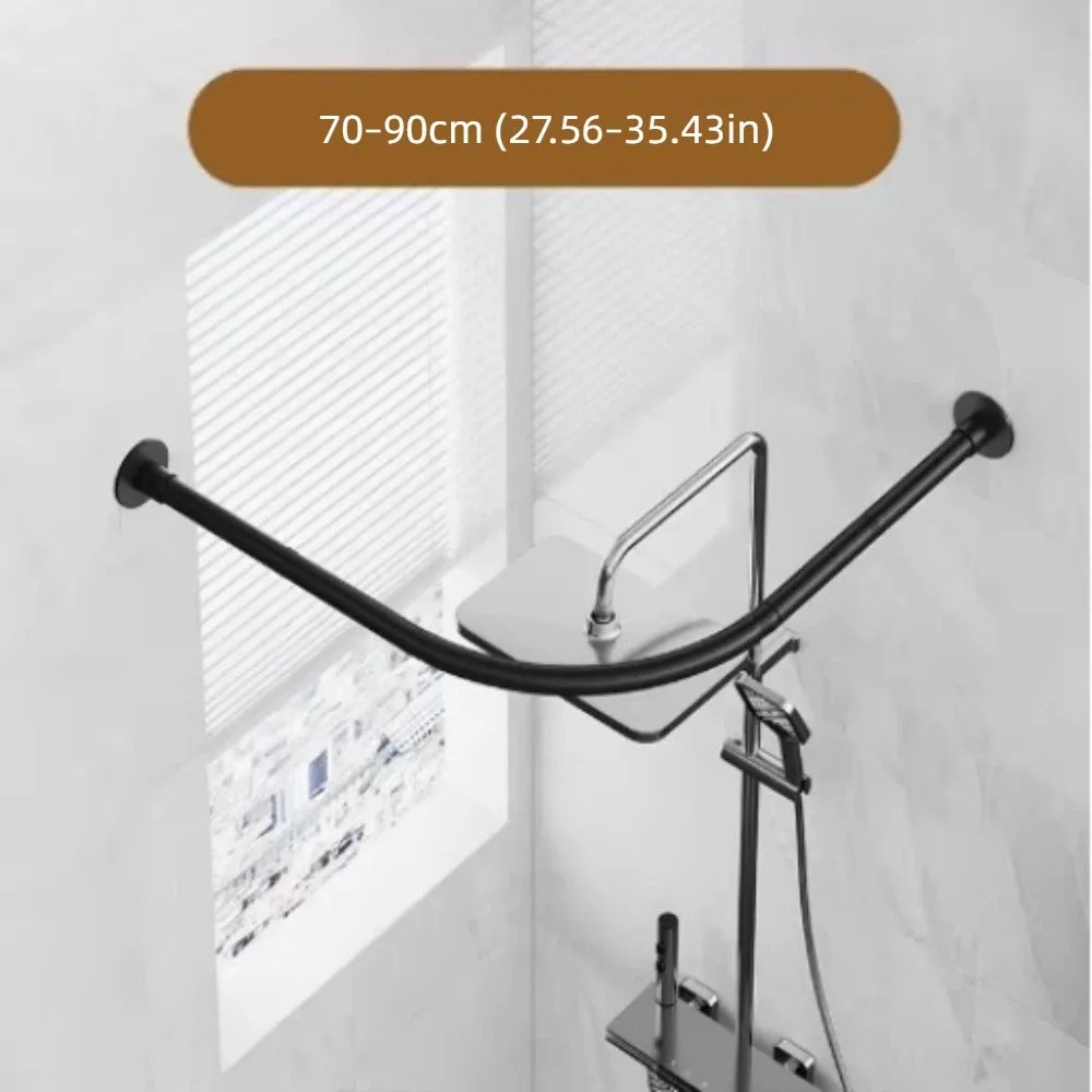 L Shaped Shower Curtain Rail No Drilling Stainless Steel Corner Shower Rail Metal Surface Adjustable Structure Adjustable Rail
L Shaped Shower Curtain Rail No Drilling Stainless Steel Corner Shower Rail Metal Surface Adjustable Structure Adjustable Rail