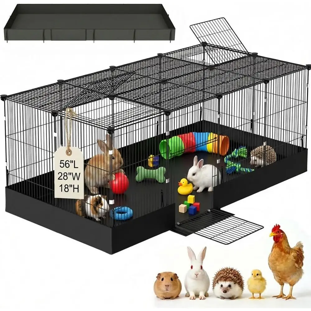 Expandable Metal Wire Playpen for Small Animals with Waterproof Liner - 20 Panels (56L x 28W x 18H)
Expandable Metal Wire Playpen for Small Animals with Waterproof Liner - 20 Panels (56L x 28W x 18H)