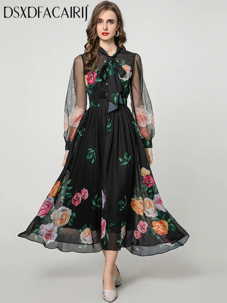 DSXDFACAIRIJ Vintage Long Dress for Women Single Breasted Lace-up Collar Lantern Sleeve Flowers Print Fashionable Female Gown
DSXDFACAIRIJ Vintage Long Dress for Women Single Breasted Lace-up Collar Lantern Sleeve Flowers Print Fashionable Female Gown