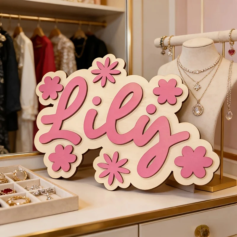 Personalized Custom 2D Flat Wooden Sign with Cursive Name/Initial Pink & Blue Flowers Wall Decor
Personalized Custom 2D Flat Wooden Sign with Cursive Name/Initial Pink & Blue Flowers Wall Decor