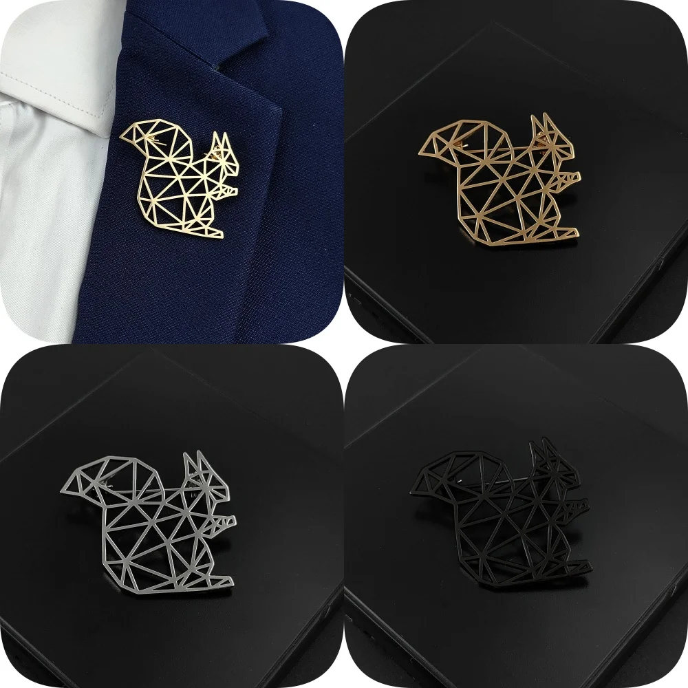 Hollow squirrel gold plated badge, men's suit brooch, black lapel pin, clothing accessories set, men's gift
Hollow squirrel gold plated badge, men's suit brooch, black lapel pin, clothing accessories set, men's gift