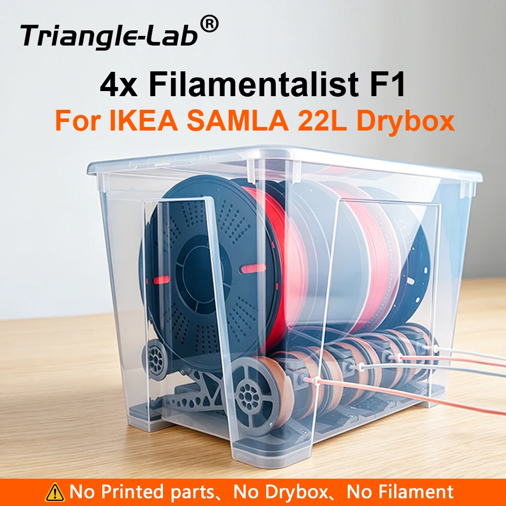 Trianglelab® Filamentalist F1 V0.2 4-Spool Passive Rewind Kit, Transform SAMLA 22L Box To Multi-Channel Filament Drybox
Trianglelab® Filamentalist F1 V0.2 4-Spool Passive Rewind Kit, Transform SAMLA 22L Box To Multi-Channel Filament Drybox