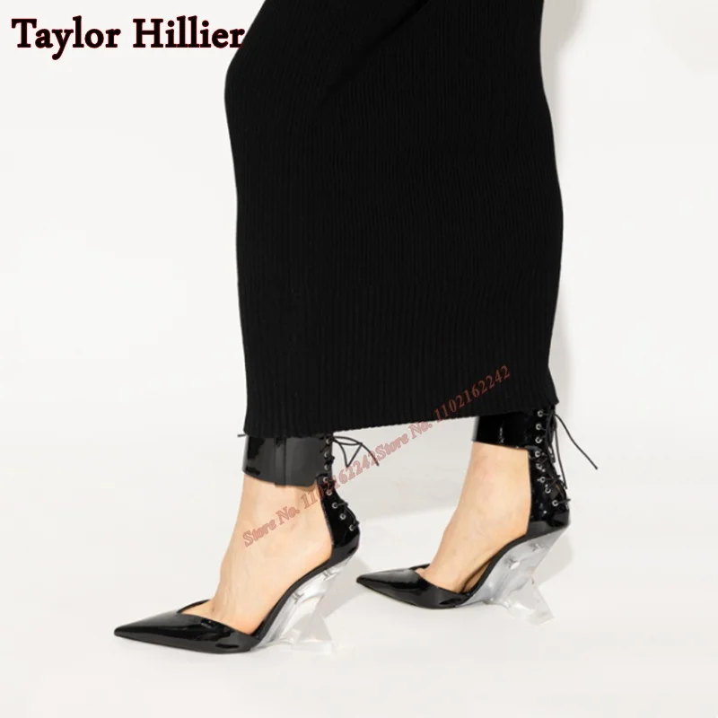 2025 New Summer Crystal Heel High Heels Pointed Cross Straps Black Patent Leather Pumps Fashion Sexy Catwalk Luxury Sandals 43
2025 New Summer Crystal Heel High Heels Pointed Cross Straps Black Patent Leather Pumps Fashion Sexy Catwalk Luxury Sandals 43