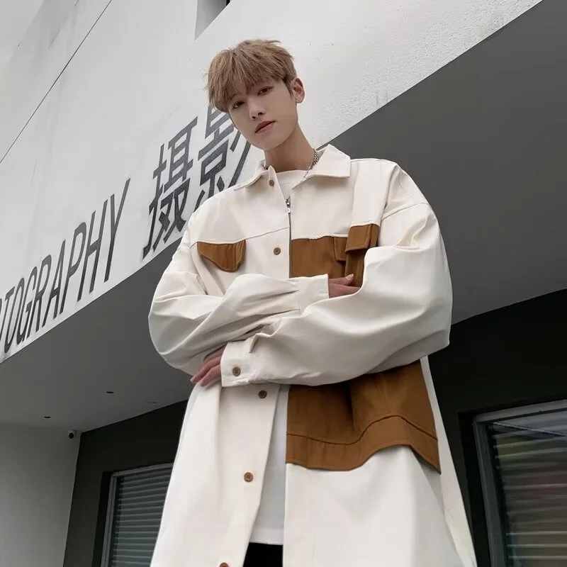 Spring Large Size 300 Pou American Retro Men's Long Sve irt Color Blo Workwear Jaet Trendy Street Sle Outerwear
Spring Large Size 300 Pou American Retro Men's Long Sve irt Color Blo Workwear Jaet Trendy Street Sle Outerwear