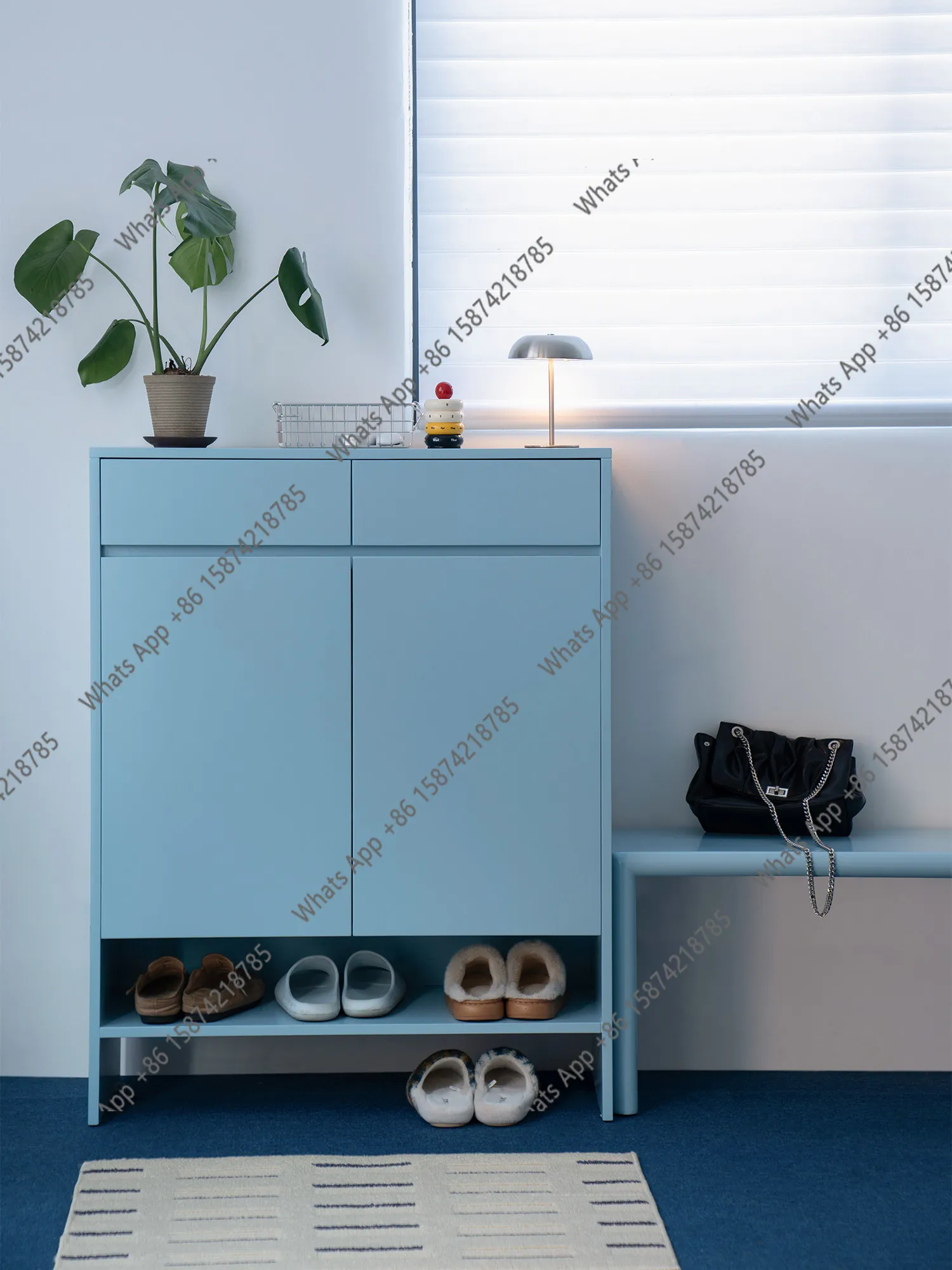 Floating shoe cabinet blue Korean Bauhaus small apartment storage shoe change solid wood entrance cabinet
Floating shoe cabinet blue Korean Bauhaus small apartment storage shoe change solid wood entrance cabinet