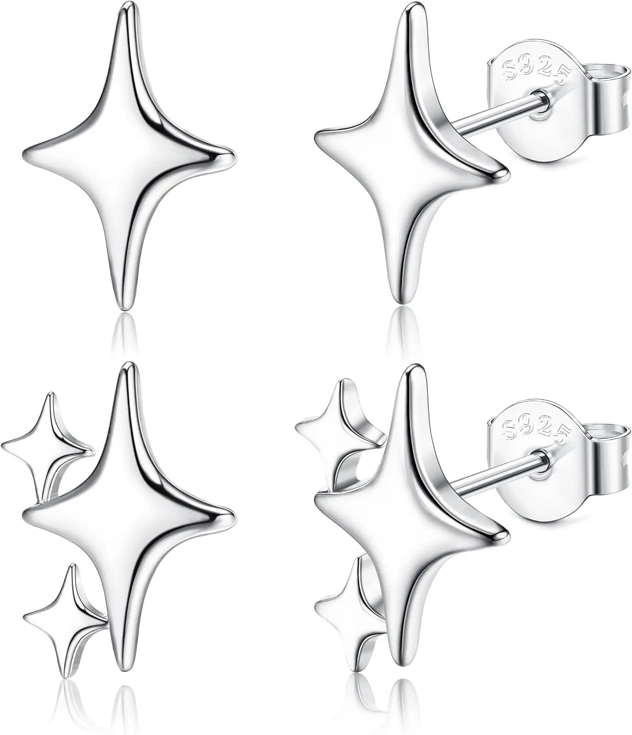 2 Pairs Star Stud Earrings for Women Hypoallergenic Silver Gold Earrings Set Sterling Silver 925 Small
2 Pairs Star Stud Earrings for Women Hypoallergenic Silver Gold Earrings Set Sterling Silver 925 Small