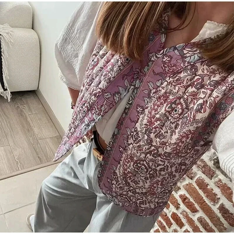 Vintage Flower Print Vest Women Loose O-neck Sleeveless Short Cotton Vest Female 2024 Early Autumn Lady Casual Streetwear
Vintage Flower Print Vest Women Loose O-neck Sleeveless Short Cotton Vest Female 2024 Early Autumn Lady Casual Streetwear