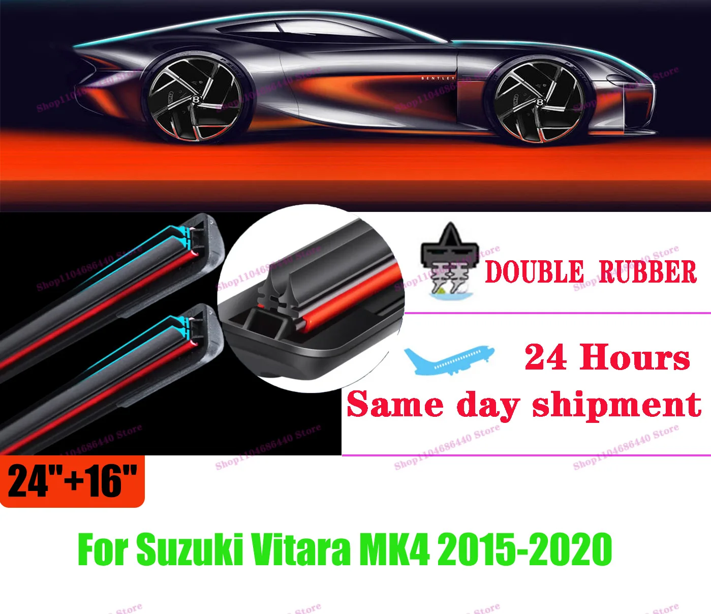 For Suzuki Vitara MK4 2015 2016 2017 2018 2019 2020 Double rubber Front Wiper Blades Brushes Cutter Accessories U J Hook
For Suzuki Vitara MK4 2015 2016 2017 2018 2019 2020 Double rubber Front Wiper Blades Brushes Cutter Accessories U J Hook