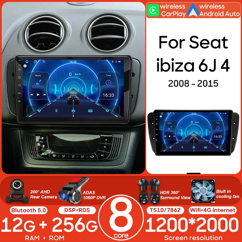 For SEAT Ibiza 6J 4 2008 2009 2010 2011 - 2015 Android Car Radio Multimedia Video Player Carplay Navigation GPS 2din Head Unit
For SEAT Ibiza 6J 4 2008 2009 2010 2011 - 2015 Android Car Radio Multimedia Video Player Carplay Navigation GPS 2din Head Unit
