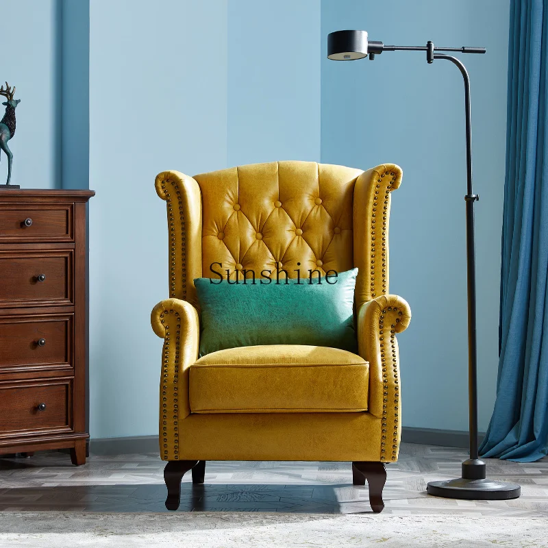 American country single fabric sofa leisure living room high back tiger stool pedal
American country single fabric sofa leisure living room high back tiger stool pedal