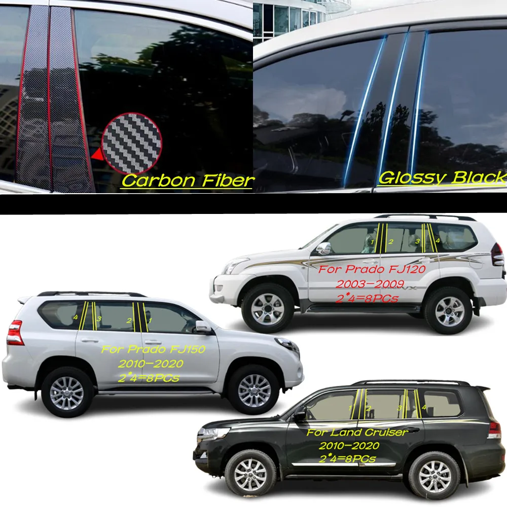PC Material Pillar Post Cover Door Trim Window Molding Sticker Plate For Toyota Land Cruiser/Prado FJ120 FJ150 LC200 2003-2023
PC Material Pillar Post Cover Door Trim Window Molding Sticker Plate For Toyota Land Cruiser/Prado FJ120 FJ150 LC200 2003-2023