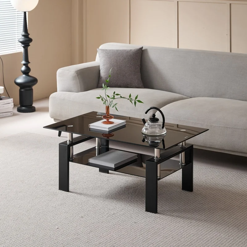 Tempered Black Glass Two-Tier Coffee Table
Tempered Black Glass Two-Tier Coffee Table