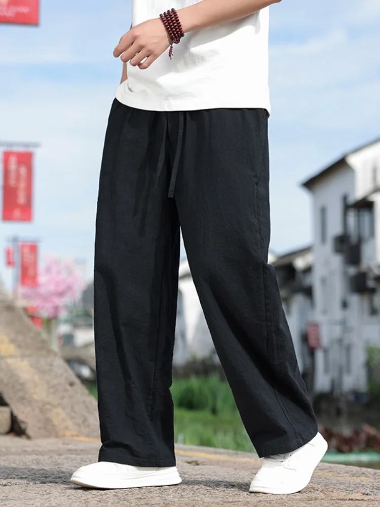 Men's High-End Casual Pants Summer Thin Loose Linen Wide Leg New Chinese Style Cotton Linen Breathable Straight Tube Trousers
Men's High-End Casual Pants Summer Thin Loose Linen Wide Leg New Chinese Style Cotton Linen Breathable Straight Tube Trousers