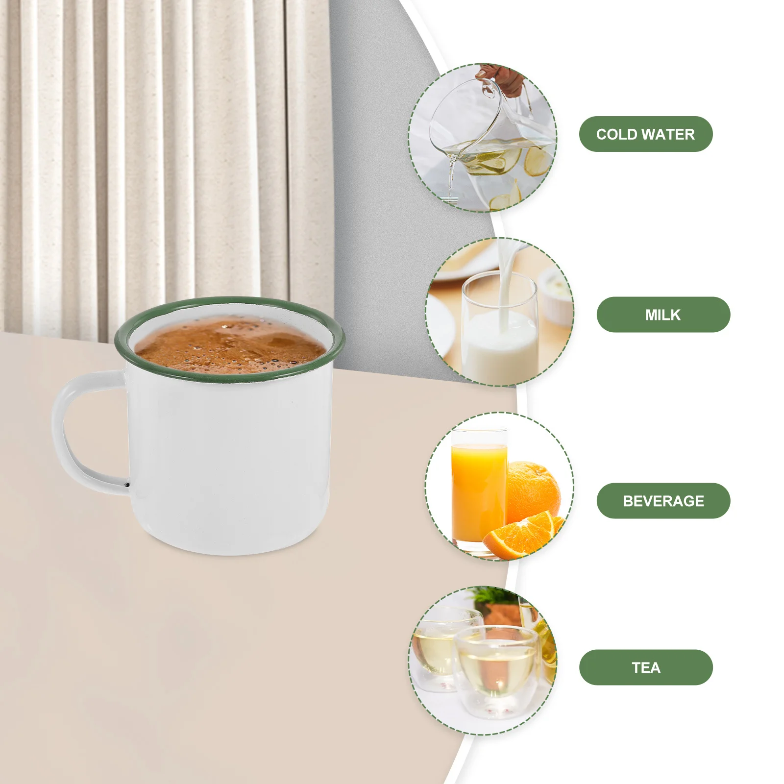 Enamel Mug Vintage Enamel Cup Heat Resistant Coffee Tea Water Beverage Retro Style Comfortable Handle Home Office Travel
Enamel Mug Vintage Enamel Cup Heat Resistant Coffee Tea Water Beverage Retro Style Comfortable Handle Home Office Travel