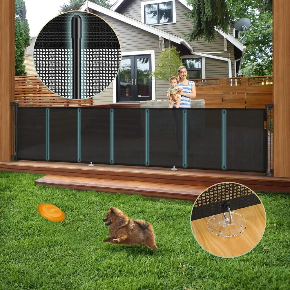 140'' Retractable Baby Gates Extra Wide,34" Tall Retractable Dog Gate or Doorways, Security Upgrade Reinorcement Rods Extra Long
140'' Retractable Baby Gates Extra Wide,34" Tall Retractable Dog Gate or Doorways, Security Upgrade Reinorcement Rods Extra Long
