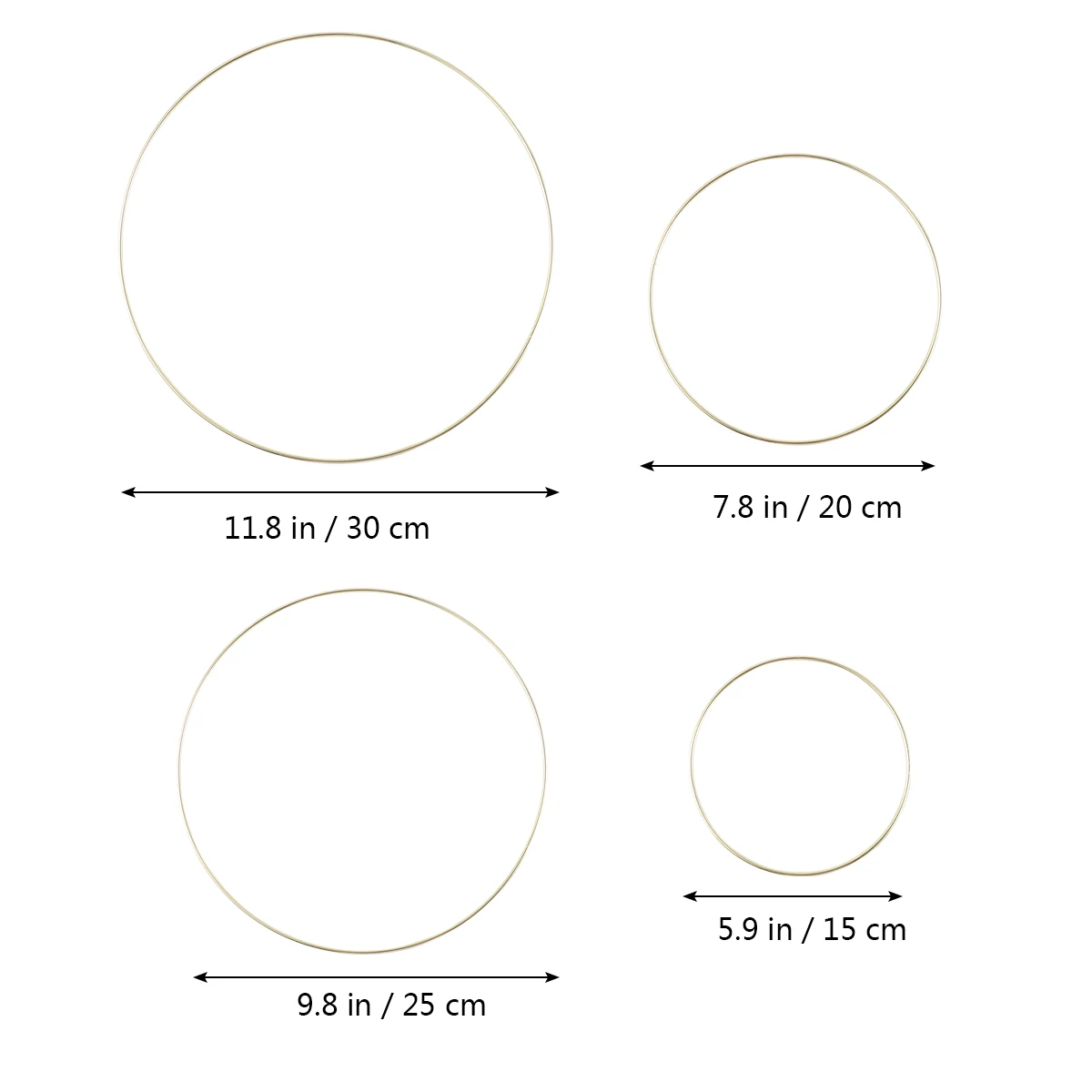 4 Pcs Metal Dreamcatcher Rings 15cm 20cm 25cm 30cm DIY Craft Hoops Smooth Surface Sturdy Home Decor Accessories
4 Pcs Metal Dreamcatcher Rings 15cm 20cm 25cm 30cm DIY Craft Hoops Smooth Surface Sturdy Home Decor Accessories