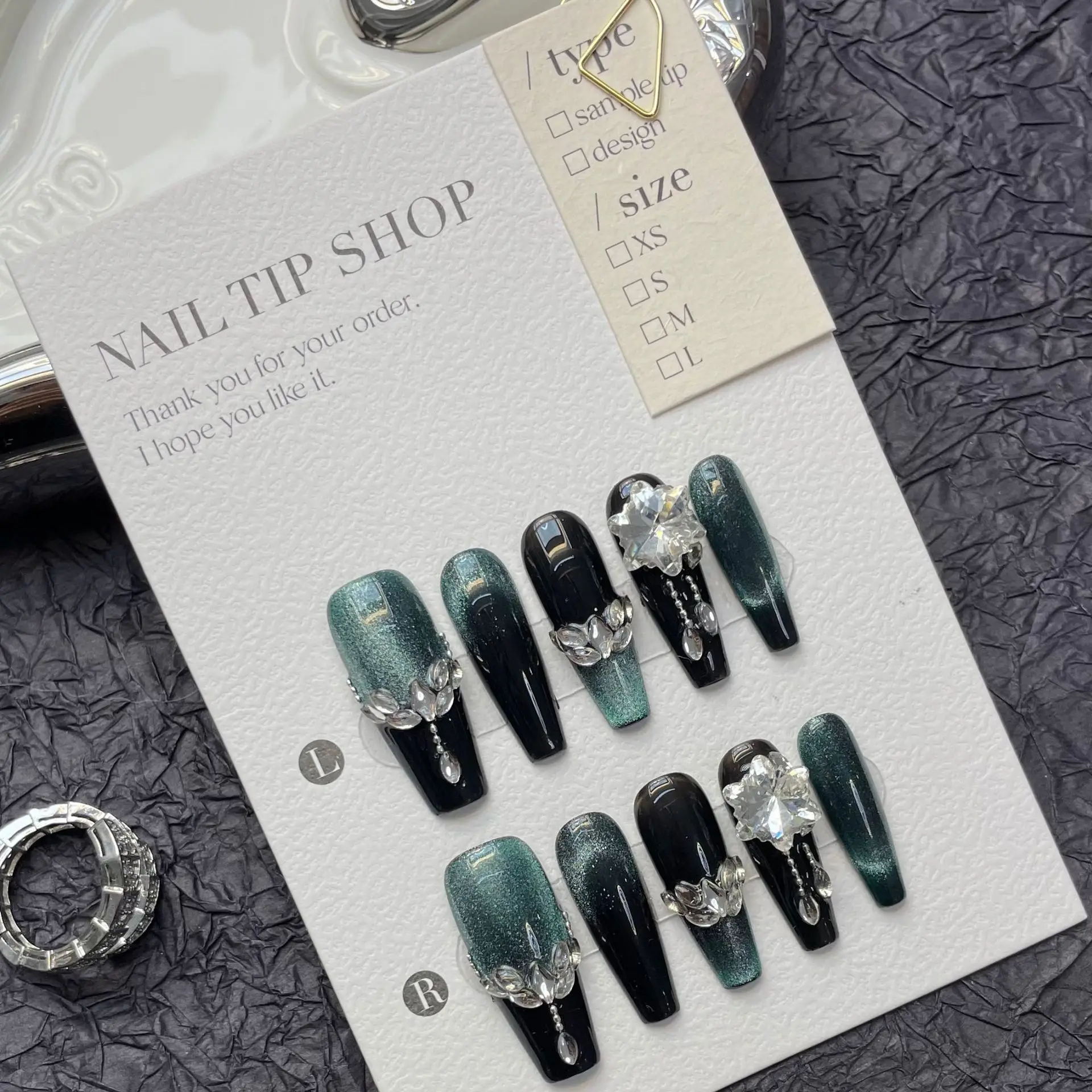 10 PCS Luxury Handmade Press on Nails Super Long Coffin Gatling Gun Design with 3-PIECE Tool Adhesive Nail Glue Tabs
10 PCS Luxury Handmade Press on Nails Super Long Coffin Gatling Gun Design with 3-PIECE Tool Adhesive Nail Glue Tabs