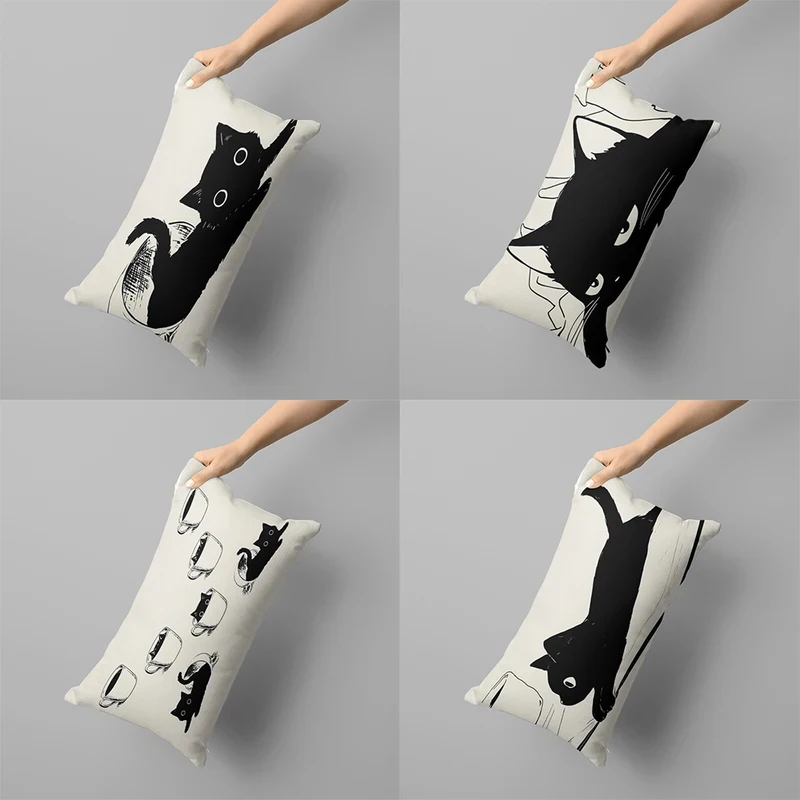 VIKAMA Lazy Black Cat Pillow Cover Cartoon Kitten Decorative Cushion Case for Kids Room Bedroom Sofa Home Decor
VIKAMA Lazy Black Cat Pillow Cover Cartoon Kitten Decorative Cushion Case for Kids Room Bedroom Sofa Home Decor