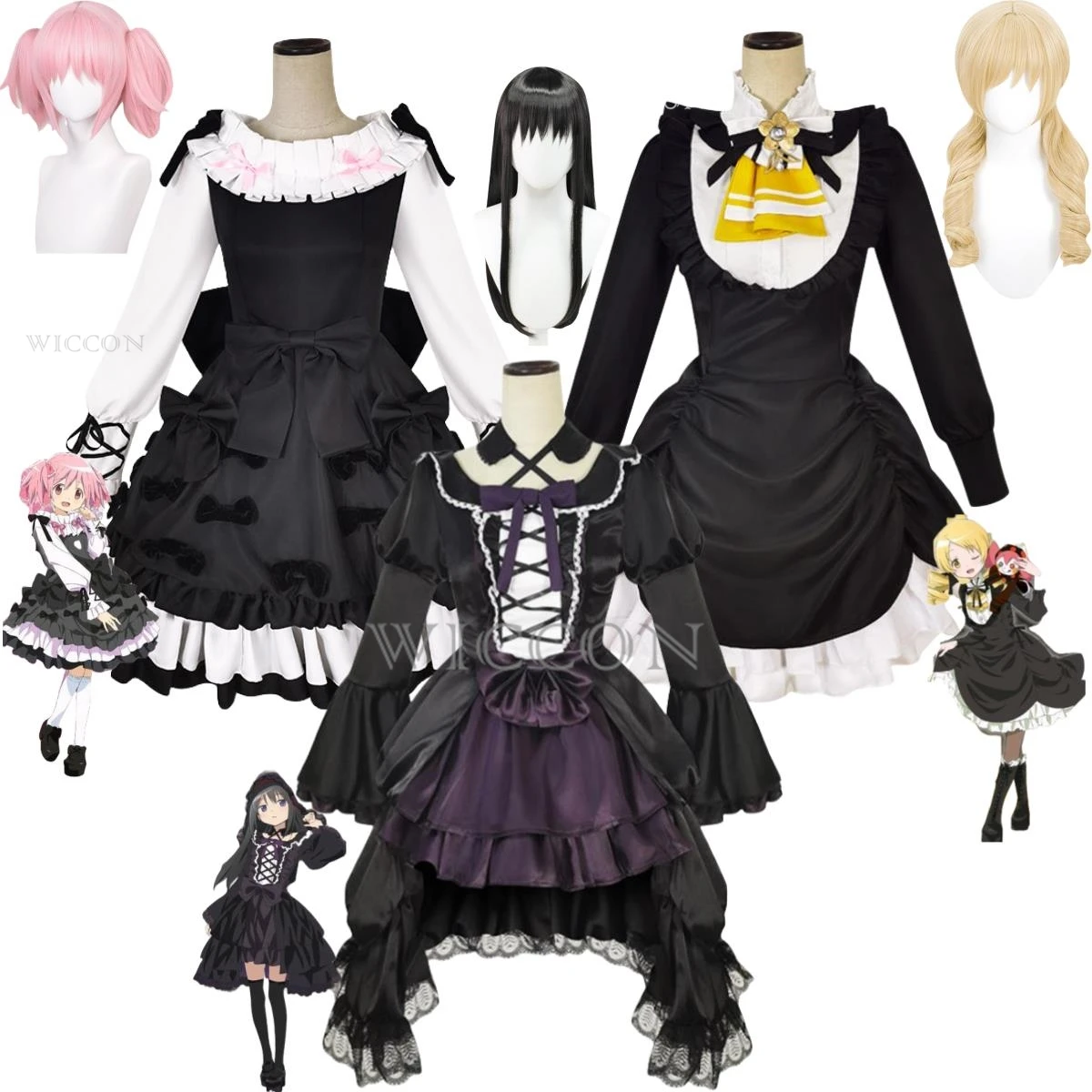 Женский костюм для косплея из аниме Puella Magi Madoka Magica Tomoe Mami Kaname Madoka Akemi Homura, парик, черное платье, женский костюм
Женский костюм для косплея из аниме Puella Magi Madoka Magica Tomoe Mami Kaname Madoka Akemi Homura, парик, черное платье, женский костюм